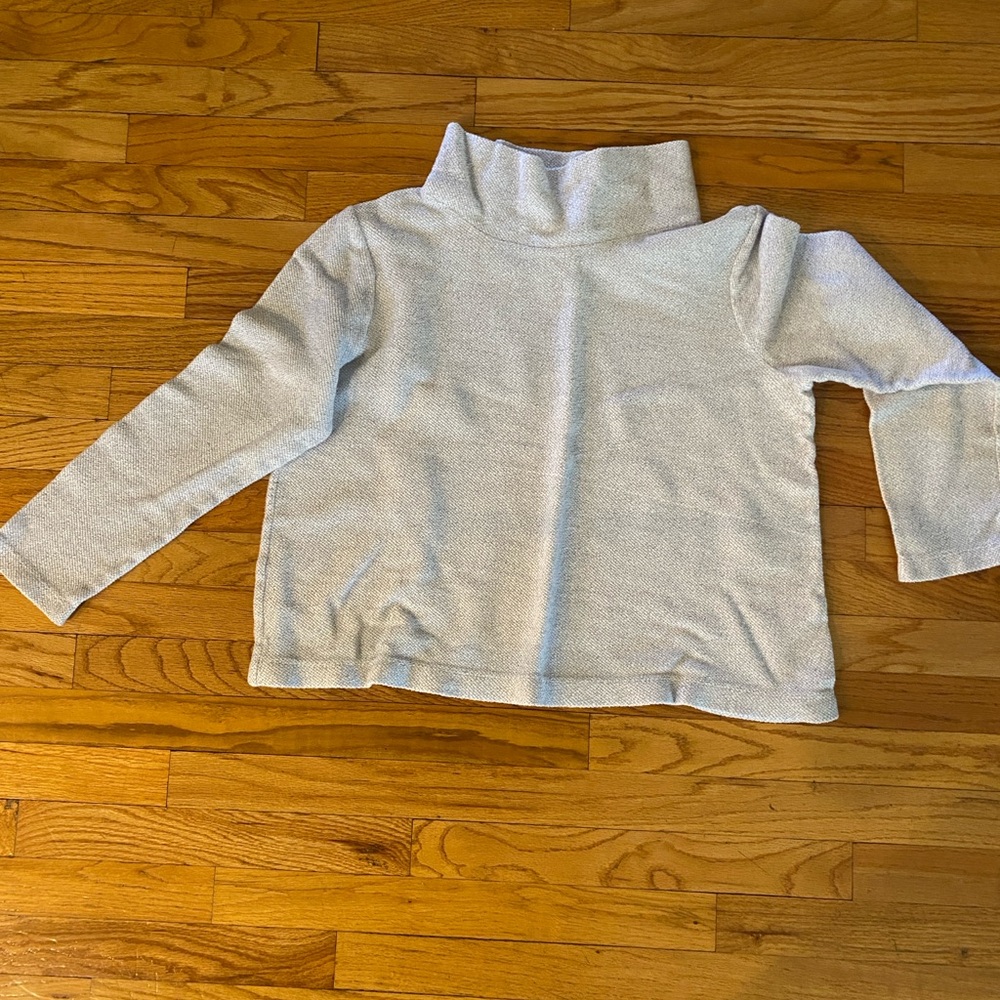 Women’s Long-Sleeve Cowl Turtleneck Top - Light Gray